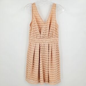 BCBGeneration Crotchet V Back Cream Color Casual / Cocktail Dress